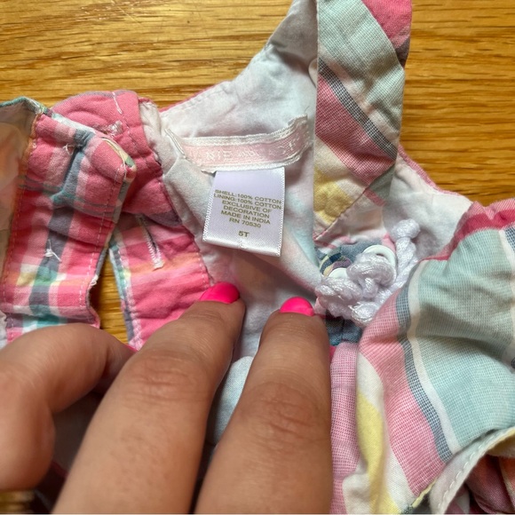 Janie and Jack pink plaid patchwork dress size 5T - Picture 3 of 3